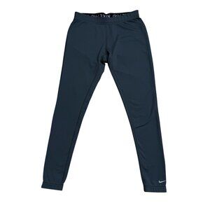 NIKE PRO LEGGINGS FLEECE LINED GRAY SIZE S FIT DRY ELASTIC WAIST WARM ATHLETIC
